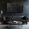Monochrome Textured Elegance: Impasto Style Black abstract Wall Art - Stylish Accent for Contemporary Homes