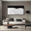 Monochrome Waves: Textured Black & White abstract Landscape Art - Modern Minimalist Wall Decor