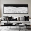Monochrome Waves: Textured Black & White abstract Landscape Art - Modern Minimalist Wall Decor