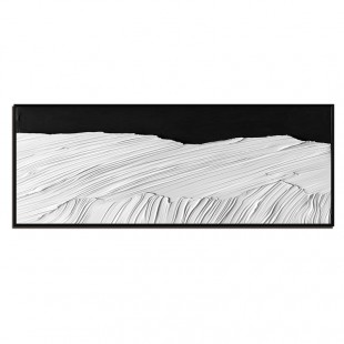 Monochrome Waves: Textured Black & White abstract Landscape Art - Modern Minimalist Wall Decor