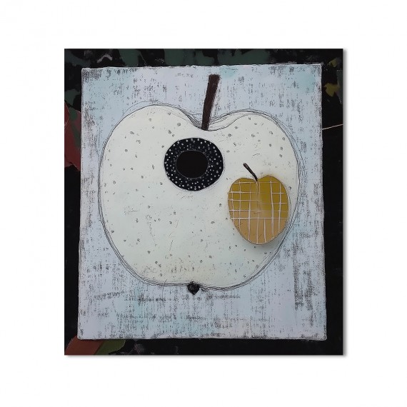 Mooncore Apple - Minimalist abstract Apple Painting Modern Geometric Wall Art