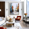 Morning Avenue – Hand-Painted abstract City Street Oil Painting on Canvas