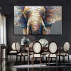 Mother Elephant-Colorful abstract Elephant Oil Painting | Textured Wildlife Wall Art