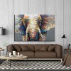 Mother Elephant-Colorful abstract Elephant Oil Painting | Textured Wildlife Wall Art