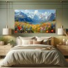 Mountain Meadow Bloom-Colorful Landscape Painting for Home Wall Decor