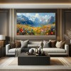 Mountain Meadow Bloom-Colorful Landscape Painting for Home Wall Decor