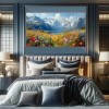 Mountain Meadow Bloom-Colorful Landscape Painting for Home Wall Decor