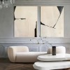 Neutral Elegance: Dual abstract Canvas