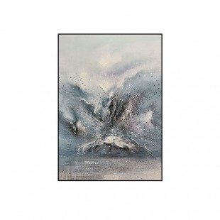 North Pole-Blue & White abstract Oil Painting Inspired by Arctic Landscapes