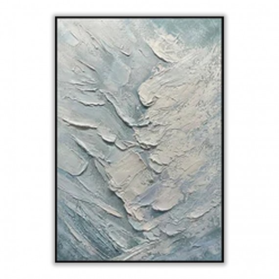 Ocean Drift-Vertical Textured Coastal Oil Painting for Modern Interiors