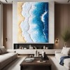 Ocean Edge: Textured Coastal Ocean Wave & Beach Oil Painting | Home Wall Decor Art