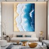 Ocean Edge: Textured Coastal Ocean Wave & Beach Oil Painting | Home Wall Decor Art
