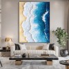 Ocean Edge: Textured Coastal Ocean Wave & Beach Oil Painting | Home Wall Decor Art