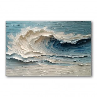 Ocean Haze-3D Textured Ocean Wave Oil Painting, Impasto Seaside Wall Art for Home Decor