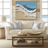 Ocean Serenity Waves: Blue White abstract Seaside Wave Artwork - Impasto Textured Wall Decor, Stylish Accent for Modern Homes