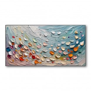 Ocean Shells Serenade – Textured abstract Coastal Oil Painting