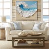 Ocean Whisper: Textured Ocean Wave Oil Painting - Coastal Wall Art for Living Room and Bedroom Decor