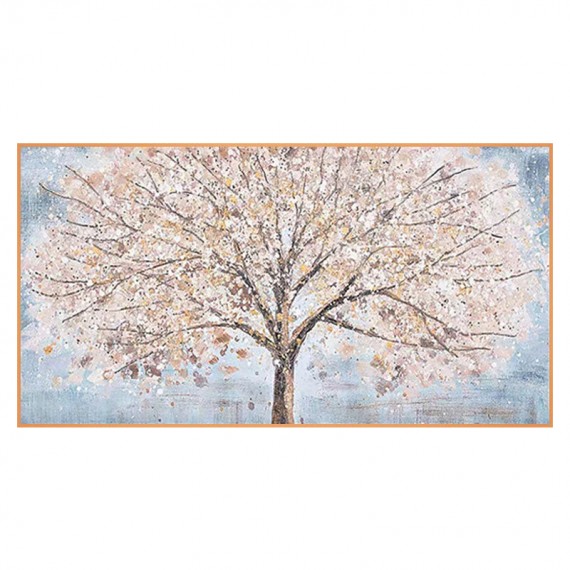 Old Day Dreams-Blooming tree Oil Painting, Floral Landscape Wall Art for Home Decor
