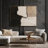 Organic Balance: Modern abstract Textured Wall Art - Neutral Tones Minimalist Canvas Painting for Living Room & Bedroom Decor