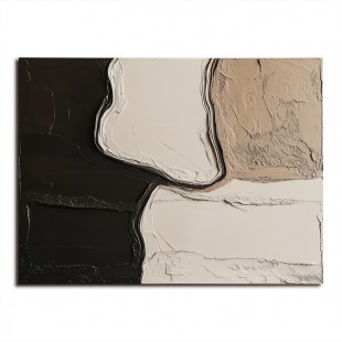 Organic Balance: Modern abstract Textured Wall Art - Neutral Tones Minimalist Canvas Painting for Living Room & Bedroom Decor