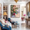 Ornaments of Joy - Christmas tree Ornament Oil Painting, Festive Textured Canvas Wall Art