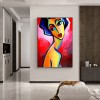 Over My Shoulder-Colorful abstract Portrait Oil Painting for Modern Decor