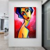 Over My Shoulder-Colorful abstract Portrait Oil Painting for Modern Decor