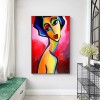Over My Shoulder-Colorful abstract Portrait Oil Painting for Modern Decor