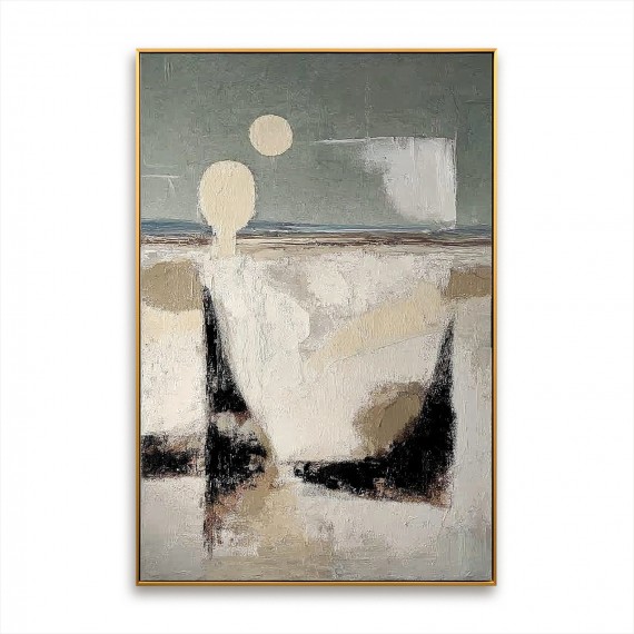 Pale Horizons — Textured Coastal abstract Art