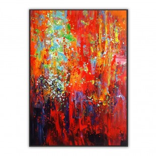 Passion – Bold abstract Oil Painting with Fiery Red & Textured Brushwork