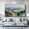 Pastel Horizons – abstract Mountain Landscape Canvas Impressionist Vibrant Scenic Art- Colorful Mountain Landscape Oil Painting for Home Decoration