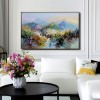 Pastel Horizons – abstract Mountain Landscape Canvas Impressionist Vibrant Scenic Art- Colorful Mountain Landscape Oil Painting for Home Decoration