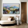 Pastel Horizons – abstract Mountain Landscape Canvas Impressionist Vibrant Scenic Art- Colorful Mountain Landscape Oil Painting for Home Decoration