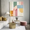Pastel Mosaic-Textured abstract Wall Art - Soft Pastel Geometric Color Blocks for Modern Home Decor