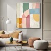 Pastel Mosaic-Textured abstract Wall Art - Soft Pastel Geometric Color Blocks for Modern Home Decor