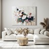 Petals in Motion-Textured Floral Oil Painting , abstract White & Pink Flower Artwork for Home Decor
