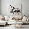 Petals in Motion-Textured Floral Oil Painting , abstract White & Pink Flower Artwork for Home Decor