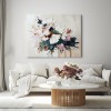 Petals in Motion-Textured Floral Oil Painting , abstract White & Pink Flower Artwork for Home Decor