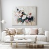 Petals in Motion-Textured Floral Oil Painting , abstract White & Pink Flower Artwork for Home Decor