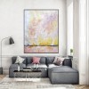Petite-abstract Pastel Painting on Canvas for Modern Minimalist Decor