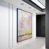 Petite-abstract Pastel Painting on Canvas for Modern Minimalist Decor