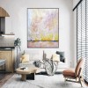 Petite-abstract Pastel Painting on Canvas for Modern Minimalist Decor