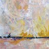 Petite-abstract Pastel Painting on Canvas for Modern Minimalist Decor