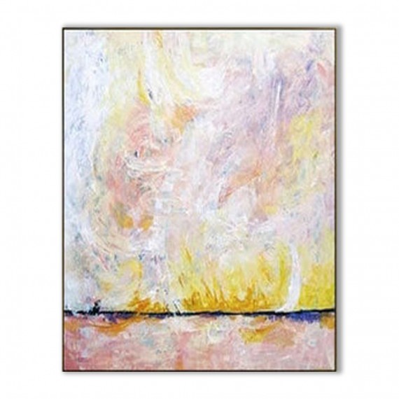 Petite-abstract Pastel Painting on Canvas for Modern Minimalist Decor