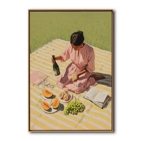 Picnic Bliss – Vintage Style Figurative Painting for Modern Wall Decor