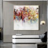 Pier-Colorful abstract Cityscape Oil Painting - Modern Wall Decor for Living Room
