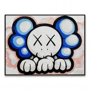 Playful Blue Character – Contemporary Cartoon Style Painting