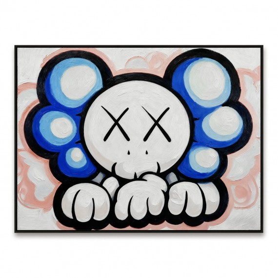 Playful Blue Character – Contemporary Cartoon Style Painting
