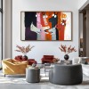 Playful Herd — abstract Horse Oil Painting, Naive Art Textured Wall Art