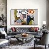 Primitive Voices — abstract Fish & Faces Oil Painting, Naive Art Textured Wall Art